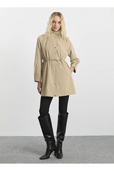Selen Bej Kadın Standart Trençkot 25KSL9522