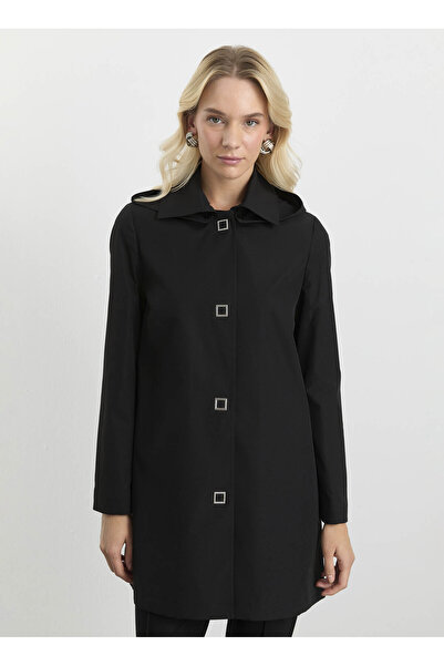 Selen Siyah Kadın Trençkot 25KSL9515