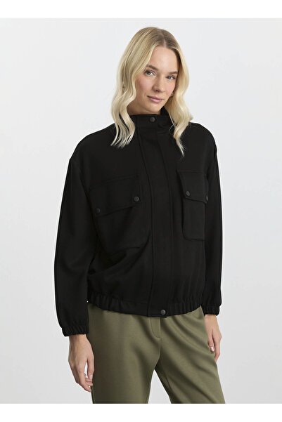 Selen Standart Siyah Kadın Ceket 25KSL1539