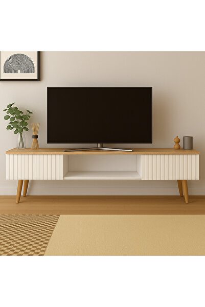AYKOL MOBİLYA 140 CM İSKANDİNAV TARZI %100 MDF TV ÜNİTESİ TV SEHPASI