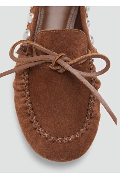 MANGO Woman Zımba detaylı süet mokasen