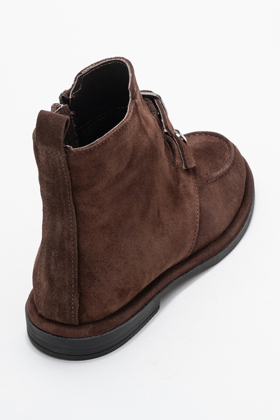 Dericlub Kadın Bilek Boy Düz Taban Bot Gerçek Deri RC 40236