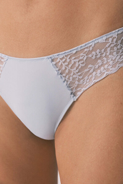 Women'secret Classic microfibre and blue lace panty