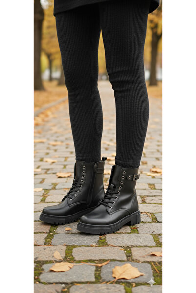 DB Cizme de damă cu cusături negre, confortabile, cu talpă anti-alunecare