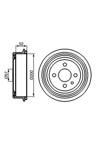 Bosch Спирачен барабан заден мост Opel Kadett C/Kadett D/Kadett E
