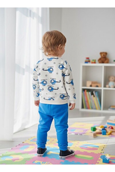 BOBBY JR KİDSWEAR Baby Helicopter Patterned Set