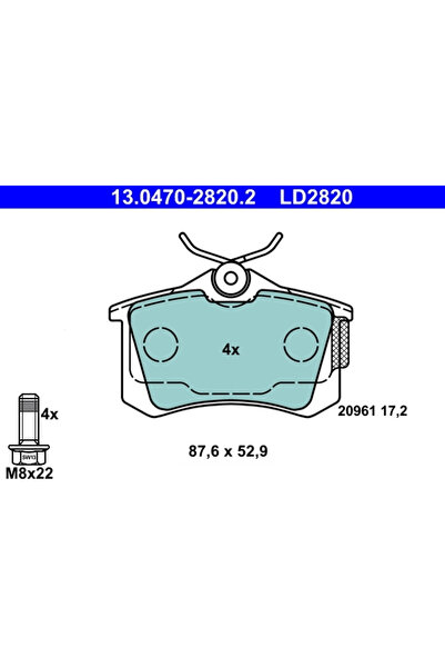 Ate Brake Pad Set Disc Brake Audi A3/A4 B5/A6 C5 Citroen C3 1/Xsara Picasso 1...