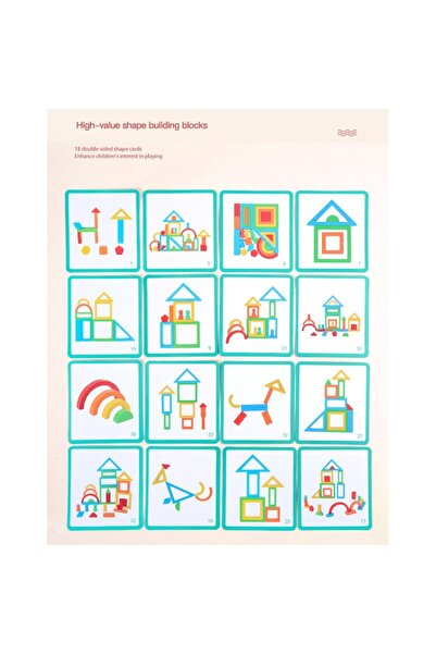 OEM Set of 26 wooden pieces for children with different shapes and colors, puzzle, tangram, Montessori, 3+