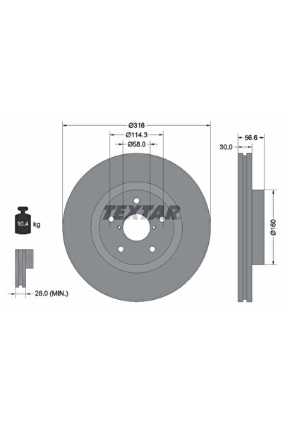 TEXTAR Disc Frana Subaru Impreza/Outback/Tribeca
