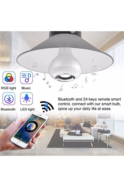 Bogadini LED bulb with integrated Bluetooth speaker and 24-key remote control, color and music control