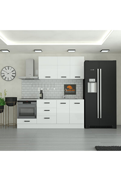 Yurkan 210 cm Mutfak Dolabı MDF Kapak Tezgah Dahil YRKN210 97