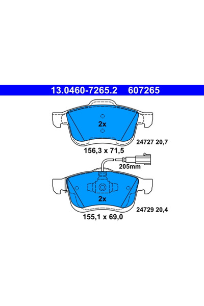 Ate Set Placute Frana Frana Disc Chrysler Delta Fiat Doblo Cargo/Doblo Bus/Do...
