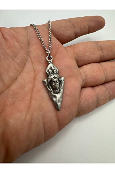 Herşey Nota Ancient Face Figured Arrowhead Unisex Necklace – Symbol of Wisdom, Power and Protection