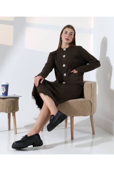 GİYSİ DÜNYASI 57 Knitwear Fabric Shirt Skirt 2-Piece Set