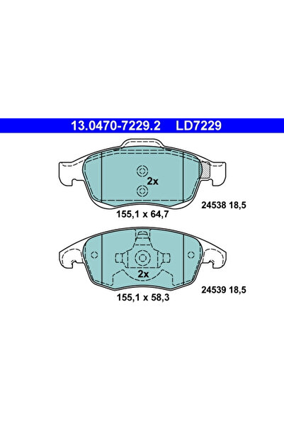 Ate Set Placute Frana Frana Disc Citroen Berlingo / Berlingo First Microbus/B...