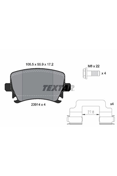 TEXTAR Set Placute Frana Frana Disc Audi A3/Tt Hawtai B11
