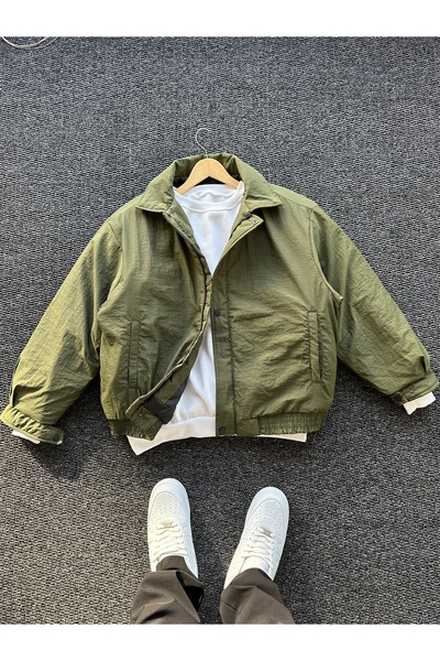 tetramoda Unisex Oversize Crinkle Bomber Jacket