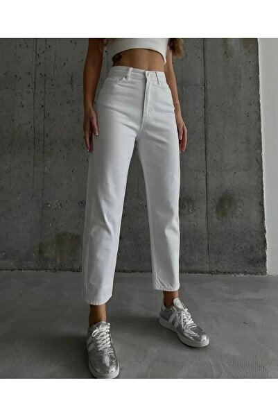 kleshus White Mom Women's Mom Jean Lycra Comfortable Hb-2