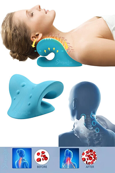 Shopura Düz Boyun Masaj Yastığı Boyun Düzleşmesi Omuz Servikal Traksiyon Yastığı