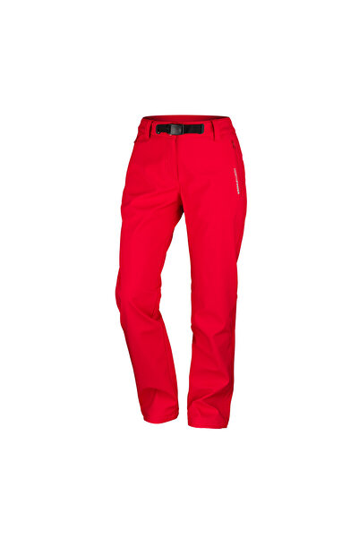 NORTHFINDER Pantaloni softshell extra lungi pentru femei LYRIC roșii