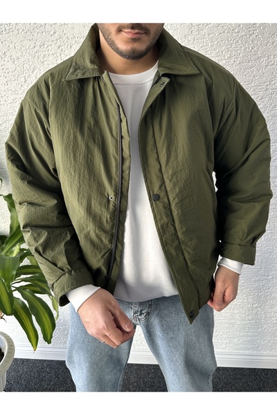 tetramoda Unisex Oversize Crinkle Bomber Jacket