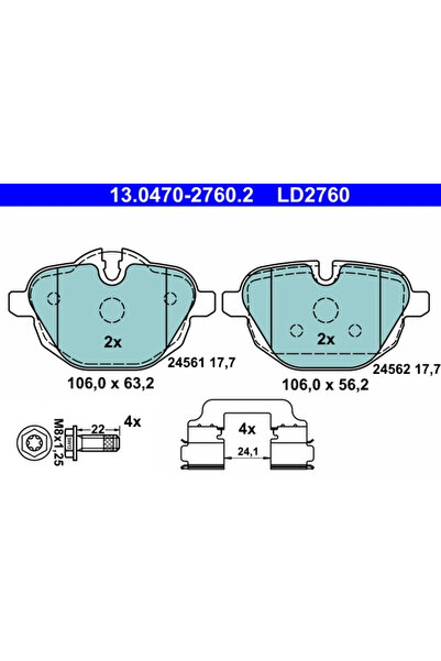 Ate Set Placute Frana Frana Disc Bmw 5/X3/X4