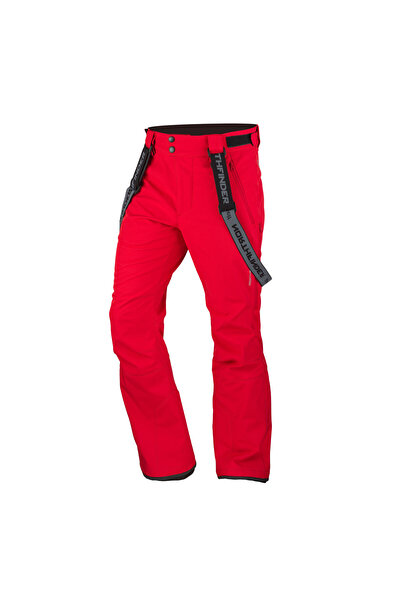 NORTHFINDER Men's ski softshell winter pants with suspenders LOXLEY red