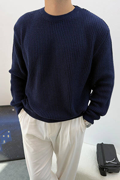Redline Dray Oversize Knitwear Long Sleeve Sweater Navy Blue