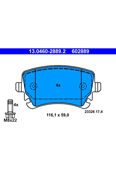 Ate Set Placute Frana Frana Disc Audi A4 B7/A6 C5/A8 D3