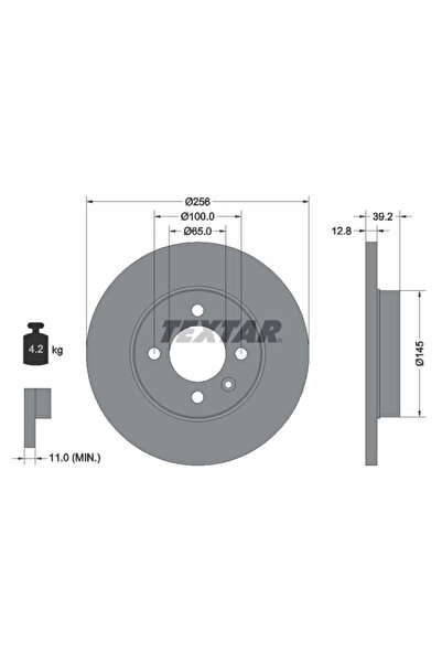 TEXTAR Disc Frana Seat Toledo 1 Vw Golf 3/Golf 4/Passat B3/B4
