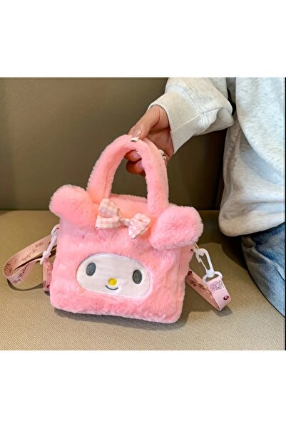 BBS Geantă de mână și de umăr drăguță din pluș roz, din personaj piese – Mini...