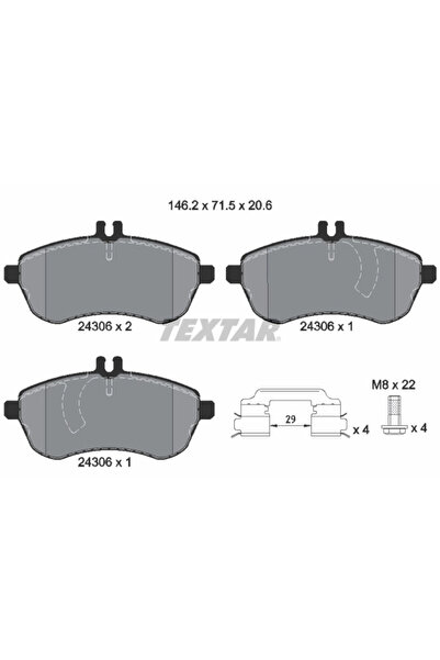 TEXTAR Set Placute Frana Frana Disc Mercedes-Benz C-Class