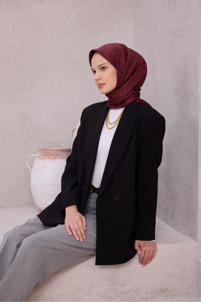 Belli Geometric Pattern Silk Twill Scarf 4215D01