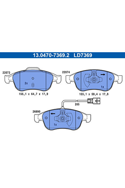 Ate Set Placute Frana Frana Disc Mercedes-Benz Citan Autoutilitara/Limuzina S...