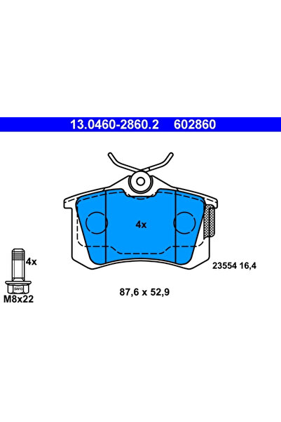 Ate Set Placute Frana Frana Disc Audi A4 B6/A4 B7 Vw Polo 4