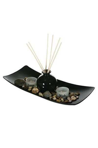 DavidaHome Set decor, suport lumanari, cu 2 paharute, borcan pentru aromaterapie