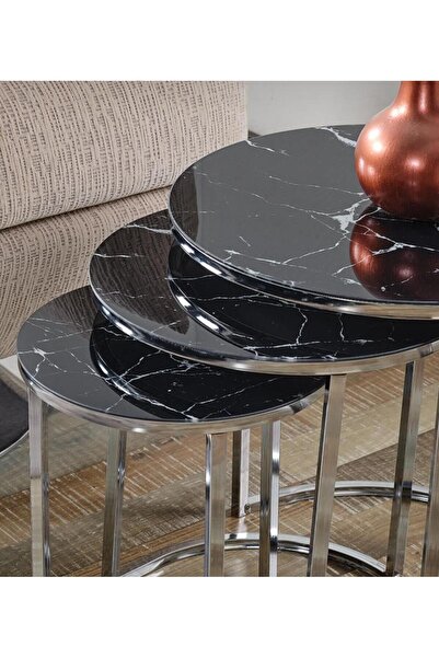 İMS ZİGON DÜNYASI 3'lü Zigon Sehpa Seti | Modern Tasarım | Farklı Boylarda Şı...