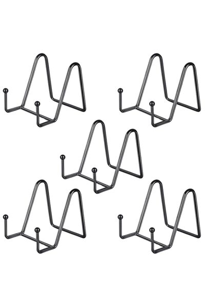 Generic 5-Pack 3-Inch Small Plate Holder Display Stands – Mini Black Metal Ea...