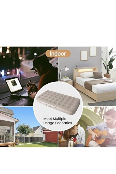 Generic Comfortable Air Mattress, 190 × 100 × 25 cm, Velvet Soft Surface, with Removable Air Pump and Wate