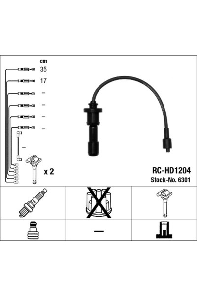 NGK Ignition Wiring Harness Set Hyundai H-1 / Starex Bus/H-1 Body/Highway Van...