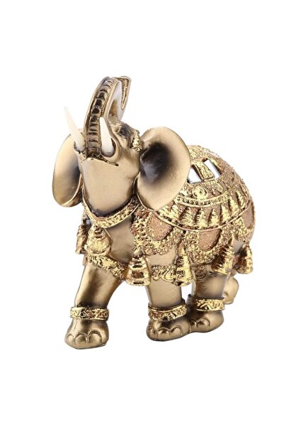 Generic Walfront Lucky Feng Shui Golden Elephant Statue Sculpture Wealth Figu...