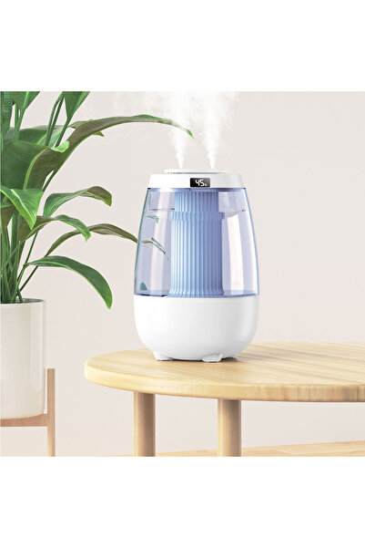 Animati.ro Umidificator inteligent D202 – 3.2L, Pulverizare dublă, Afișaj LED, Lumină ambientală, Silențios