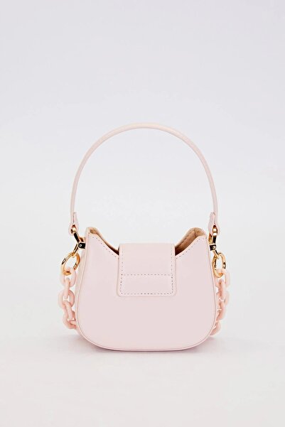 Levidor With Logo, Mini Size, Chain Detail, Long Strap, Women's Stylish Handbag 930346 Pink