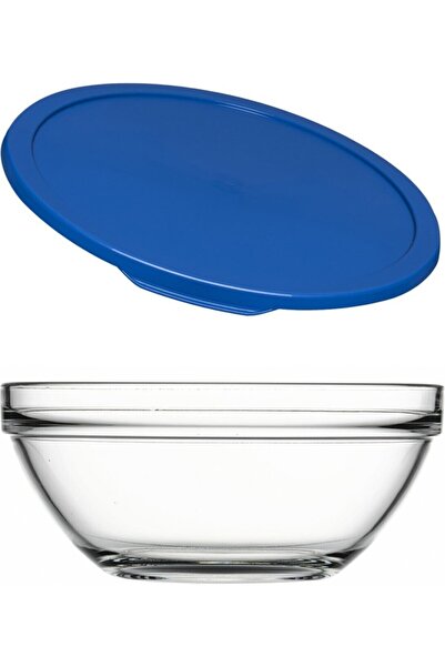 Paşabahçe Mavi Plastik Kapaklı Saklama Kabı-53553 / 595 Cc-14 cm-1 Adet