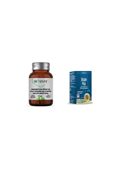 VeNatura Magnezyum Sitrat,p5p ( B6) 90 Kapsül + Balık Yağı 1200 Mg Omega 3 30...