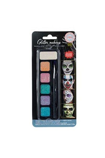Jumbo Halloween Makeup Set with Glitter Eyeshadows & Brush