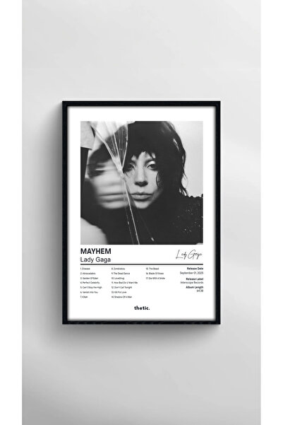 Thetic Lady Gaga - MAYHEM Albüm Koleksiyonu PREMIUM Spotify Poster!