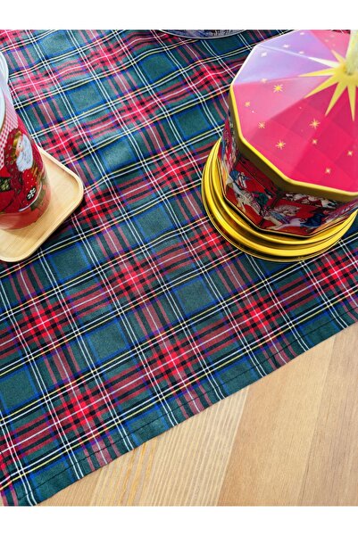 White Alamode Green Plaid/Scottish Pattern 80X80 Tablecloth