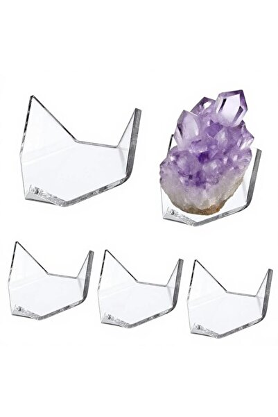 Generic Brand 5-Pack Clear Acrylic Triangle Display Stands for Geodes, Crysta...