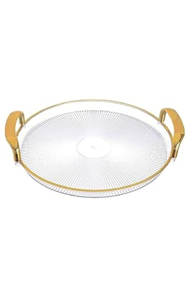 Generic Brand Serving Tray With Golden Handles, Acrylic Decorative Tray 31 * ...